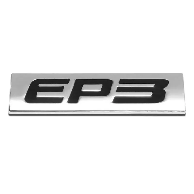 Black/Chrome Ep3 Letter Sign Rear Back Trunk Polished Badge Decal Plate Emblem 1