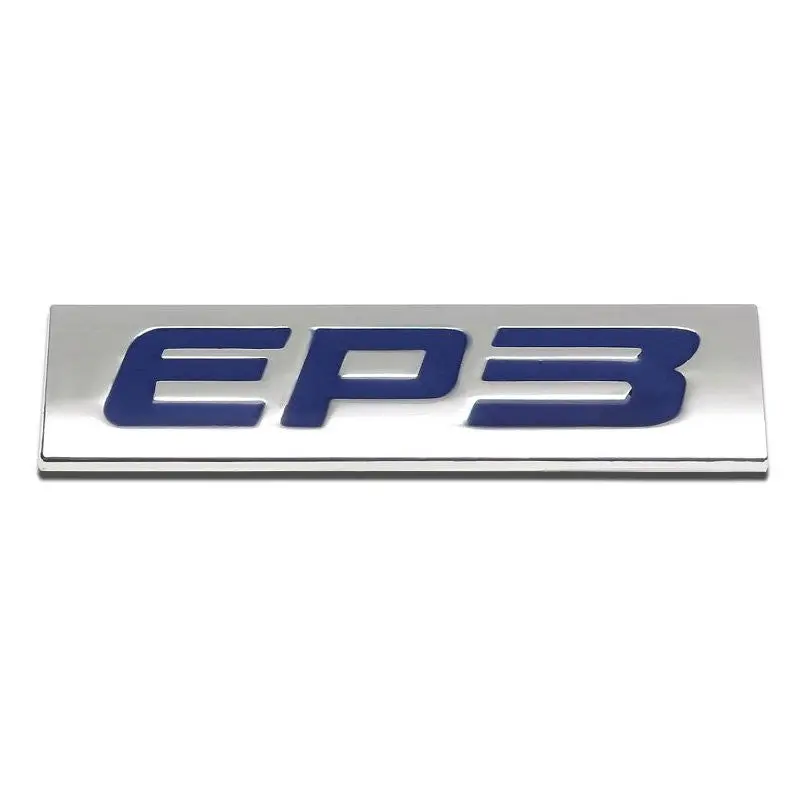 Blue/Chrome Ep3 Logo Plate Engine Trunk Metal Sign Badge Decal Sticker Emblem 1