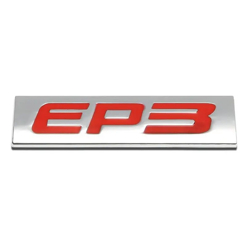 Red/Chrome Ep3 Lettering Sign Rear Trunk Polished Logo Badge Decal Metal Emblem 1