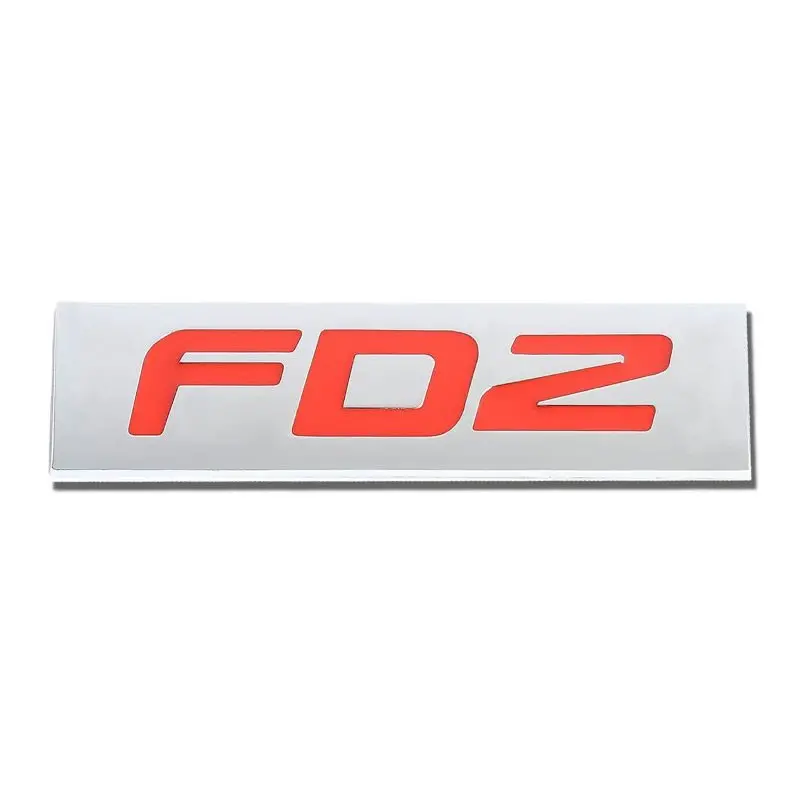 Red/Chrome Fd2 Sign Trim Rear Trunk Polished Logo Badge Decal Emblem W/3M Tape 1