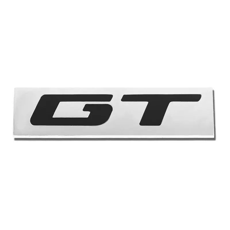 Black/Chrome Gt Letter Sign Sport Car Trunk Polished Badge Decal Plate Emblem 1