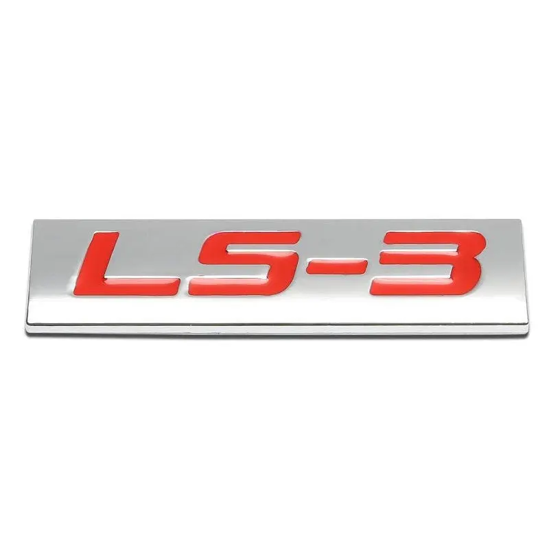 Red/Chrome Ls3 Sign Trim Race Car Rear Trunk Polished Logo Badge Decal Emblem 1
