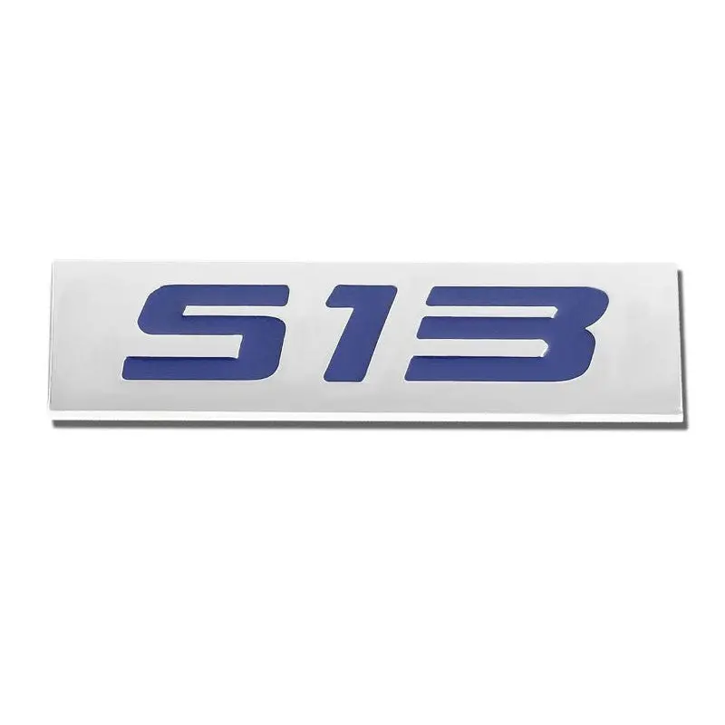 Blue/Chrome S13 Logo Plate Engine Rear Trunk Metal Badge Decal Sticker Emblem 1