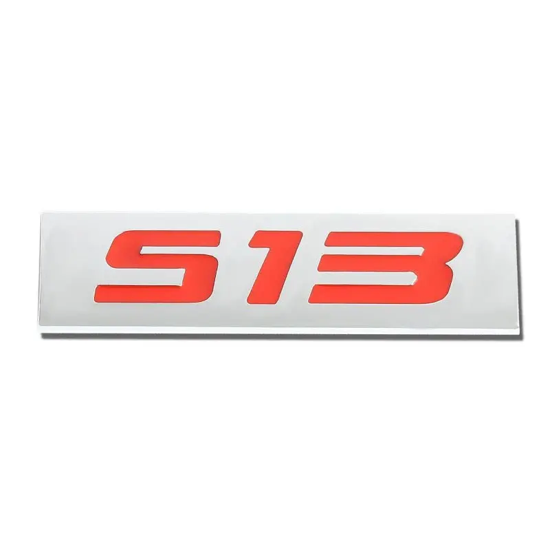 Red/Chrome S13 Sign Logo Text Trim Motor Rear Trunk Polished Badge Decal Emblem 1