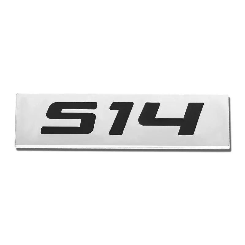 Black/Chrome S14 Letter Sign Rear Trunk Polished Badge Decal Plate Emblem 4Mm 1