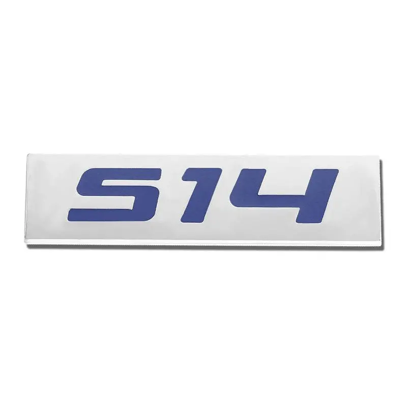 Blue/Chrome S14 Text Logo Plate Rear Trunk Metal Badge Decal Sticker Emblem 1
