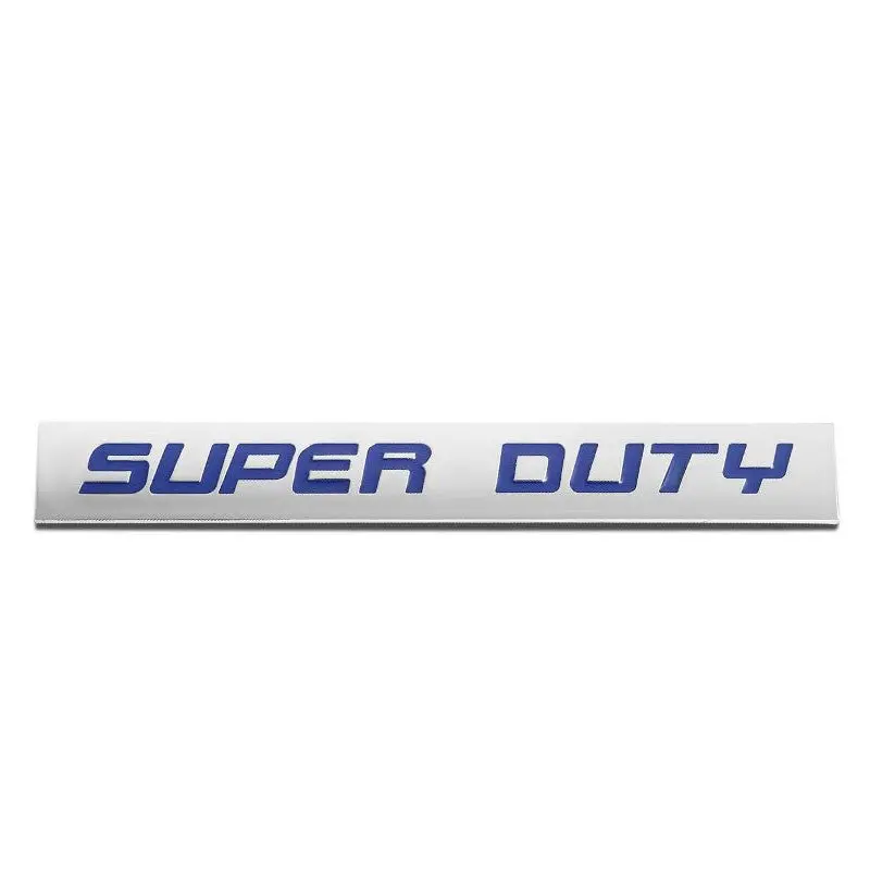 Blue/Chrome Super Duty Text Logo Plate Trunk Metal Badge Decal Sticker Emblem 1