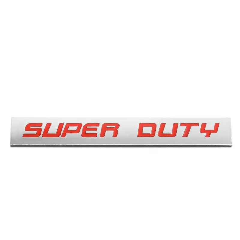 Red/Chrome Super Duty Logo Sign Trim Rear Trunk Polished Badge Decal Emblem 1