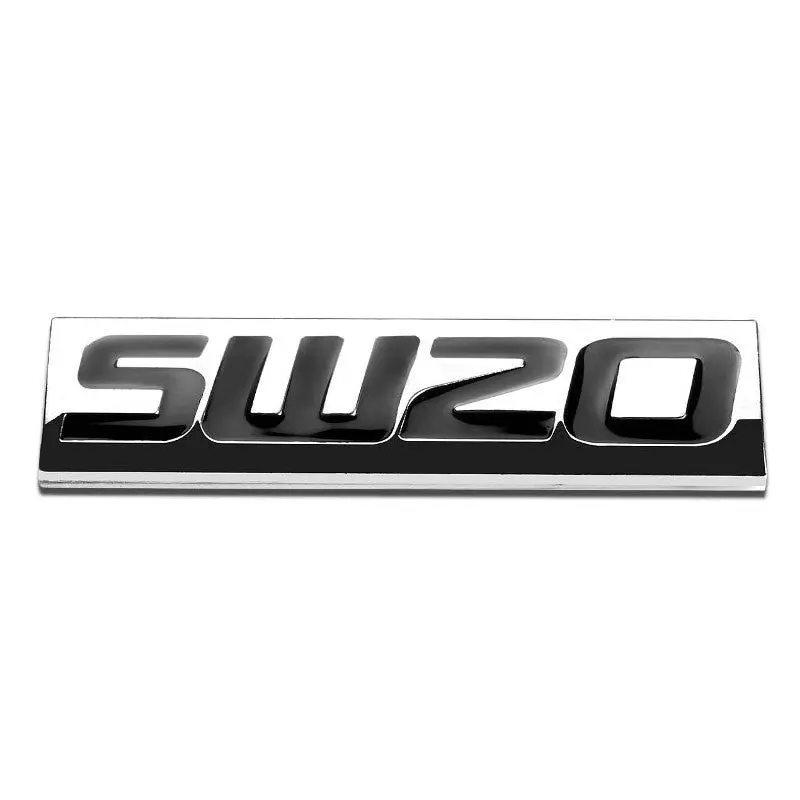 Black/Chrome Sw20 Letter Logo Sign Rear Trunk Polished Badge Decal Plate Emblem 1