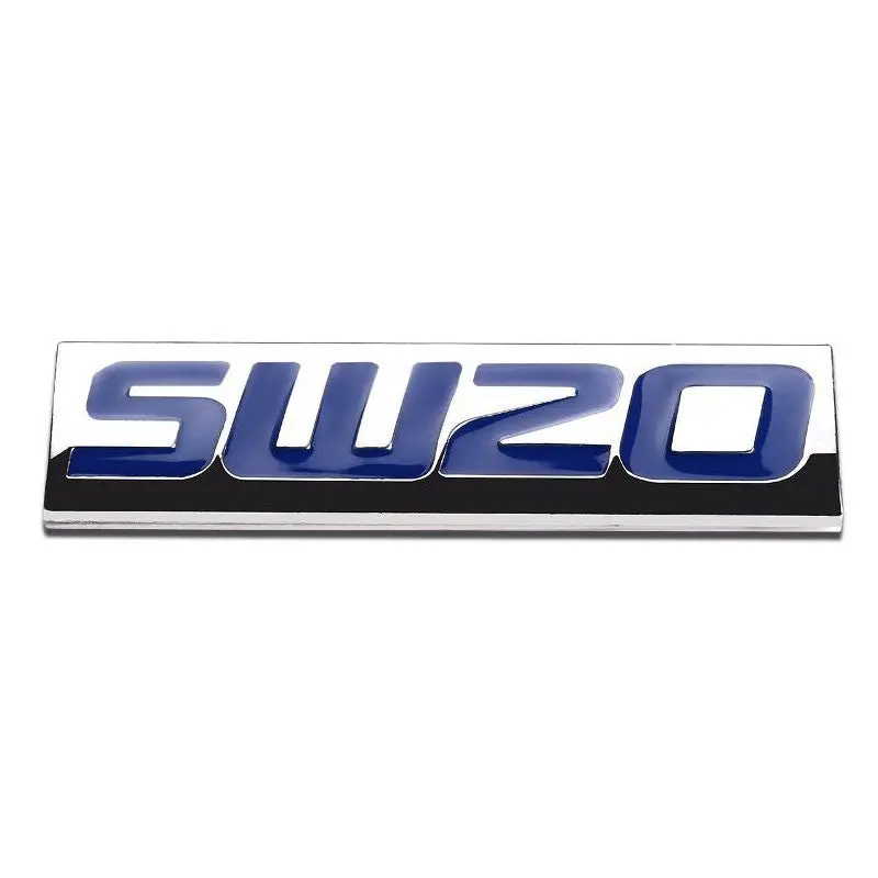 Blue/Chrome Sw20 Text Logo Plate Auto Trunk Metal Badge Decal Sticker Emblem 1