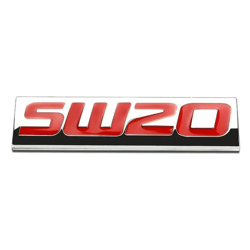 Red/Chrome Sw20 Letter Sign Trim Rear Trunk Polished Badge Decal Emblem 3M Tape 1