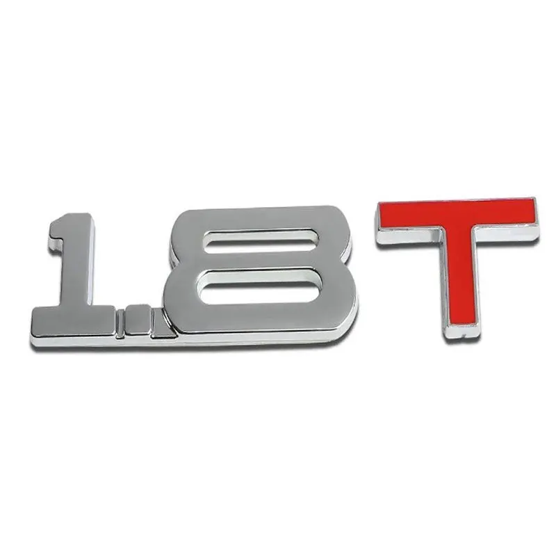 Chrome 1.8T Sign Logo Engine Trunk Metal Trim Badge Emblem Decal 3M Tape 1