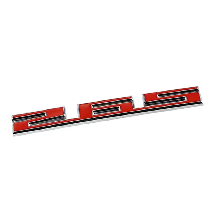 Red/Chrome 265 Logo Racing Sport Car Badge Emblem Polished Decal Plate 1