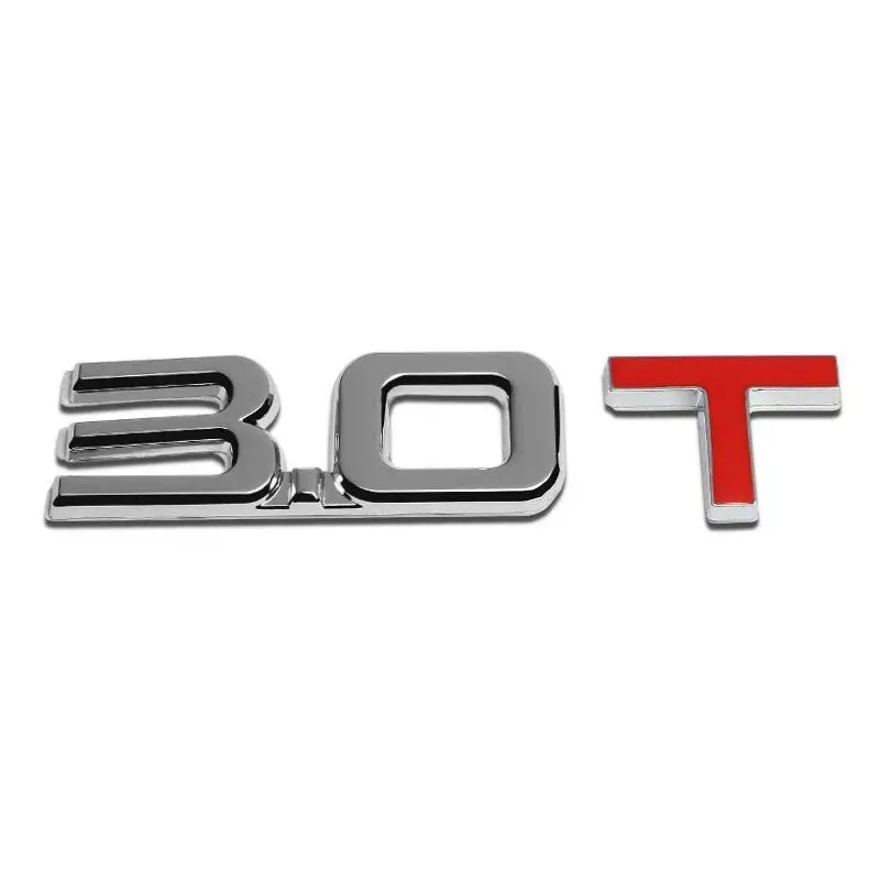 Chrome 3.0T Text Sign Logo Rear Sport Trunk Badge Emblem Decal Sticker 1