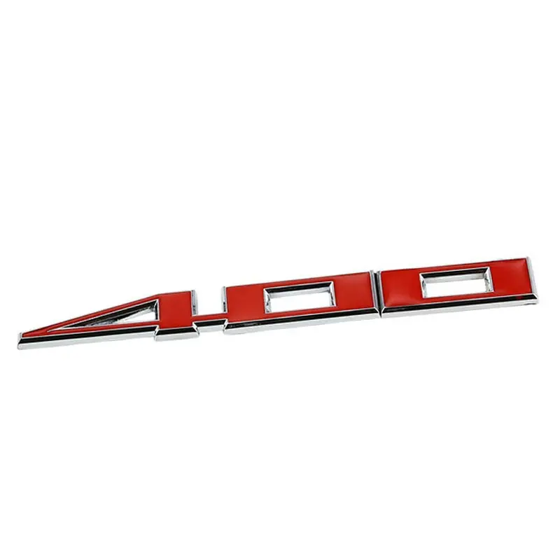 Red/Chrome 400 Letter Logo Engine Trunk Badge Emblem Metal Decal Plate 3M Tape 1