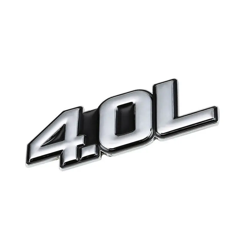 Black/Chrome 4.0L Sign Turbo V8 Sport Engine Emblem Decal Plate Sticker Badge 1