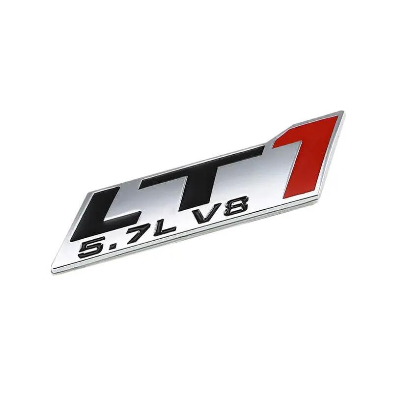 Black/Red/Chrome 5.7L Lt1 V8 Engine Trunk Badge Emblem Plate Decal 3M Sticker 1