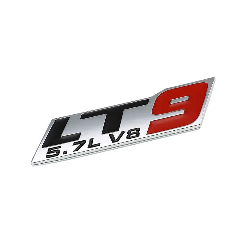 Black/Red/Chrome 5.7L Lt9 V8 Engine Sport Trunk Badge Emblem Plate Decal 3M 1