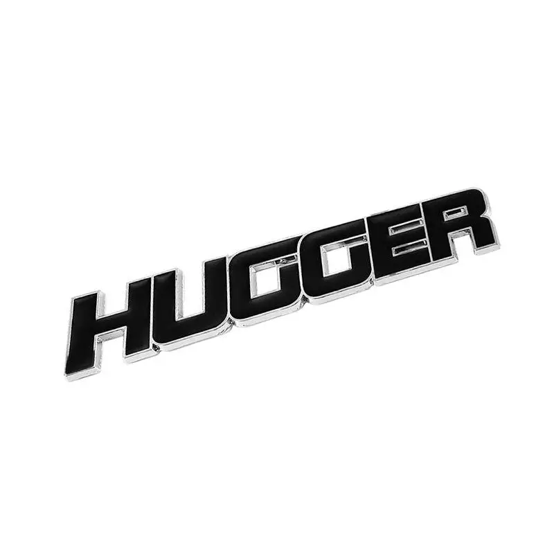 Black Hugger Name Logo Sign Header Badge Emblem Metal Plate Decal 3M Sticker 1