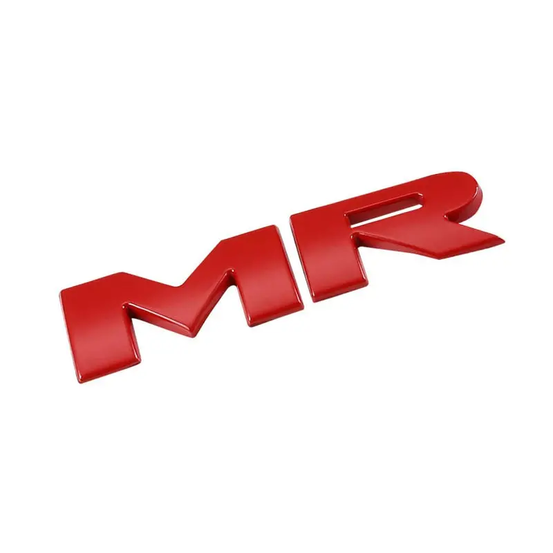 Red Mr Logo Sign Name Sport Trunk Badge Emblem Metal Decal Plate 3M Adhesive 1
