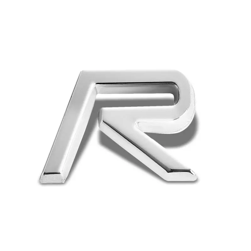 Chrome R Lettering Sign Logo Auto Sport Racing Trunk Text Badge Emblem Decal 1