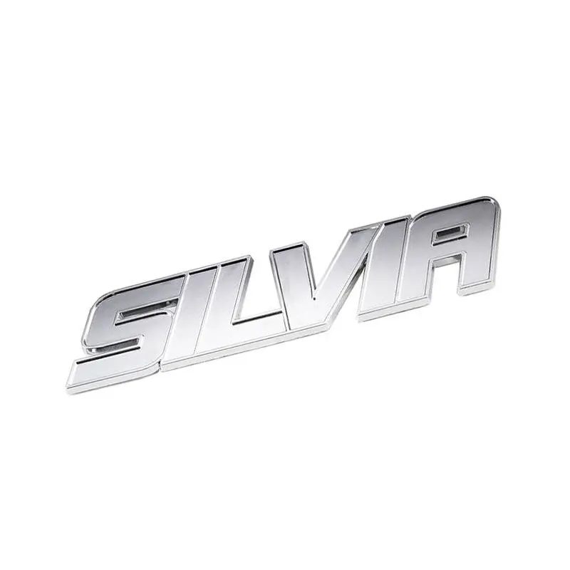 Chrome Silvia Name Symbol Sign Decal Trunk Logo Badge Emblem Metal Polished 3M 1