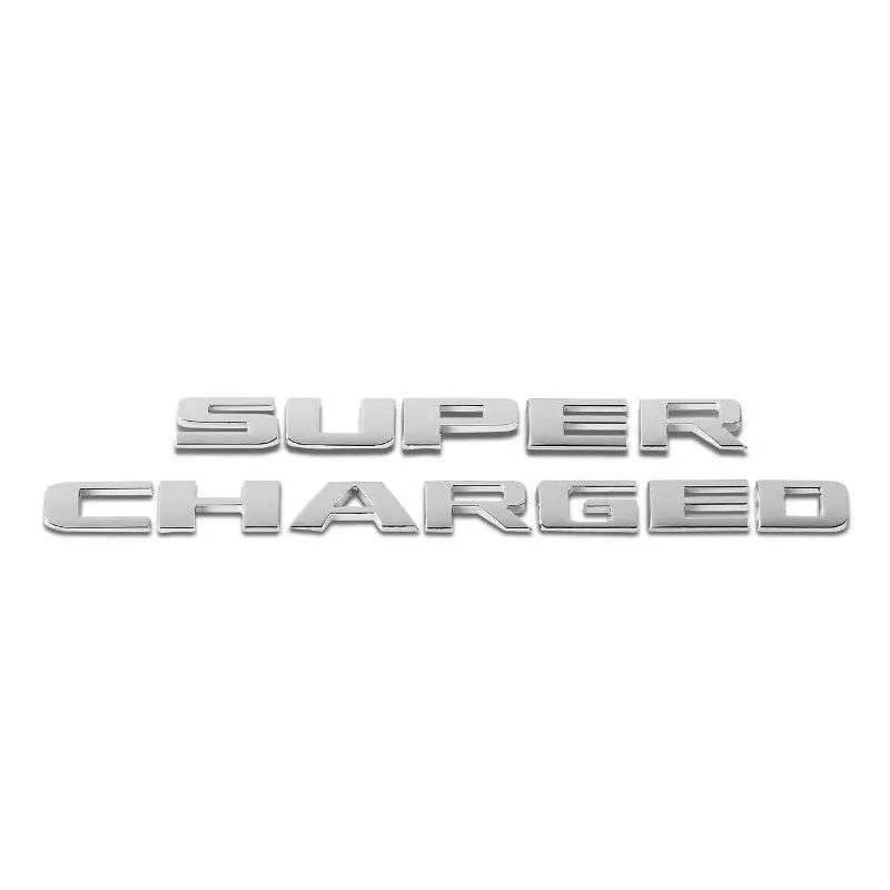 Chrome Super Charged Lettering Sign Logo Auto Trunk Text Badge Emblem Decal 1