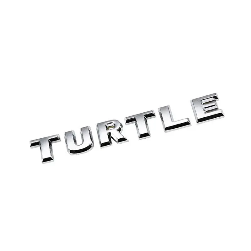 Chrome Turtle Name Symbol Sign Decal Trunk Logo Badge Emblem Metal Polished 3M 1