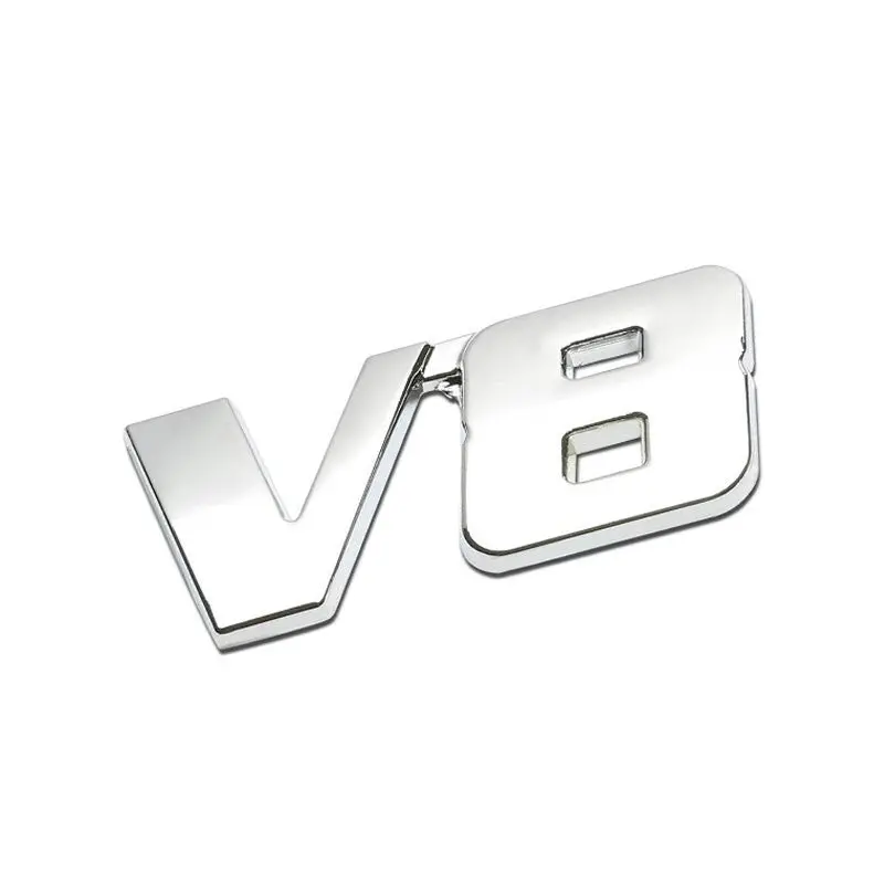 Chrome V8 Letter Sign Logo Motor Engine Rear Trunk Trim Badge Emblem Decal 1