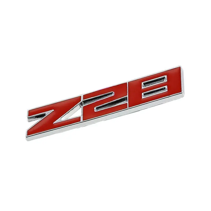 Red/Chrome Z28 Logo Sign Turbo Engine Sport Car Badge Emblem Decal Plate W/ 3M 1