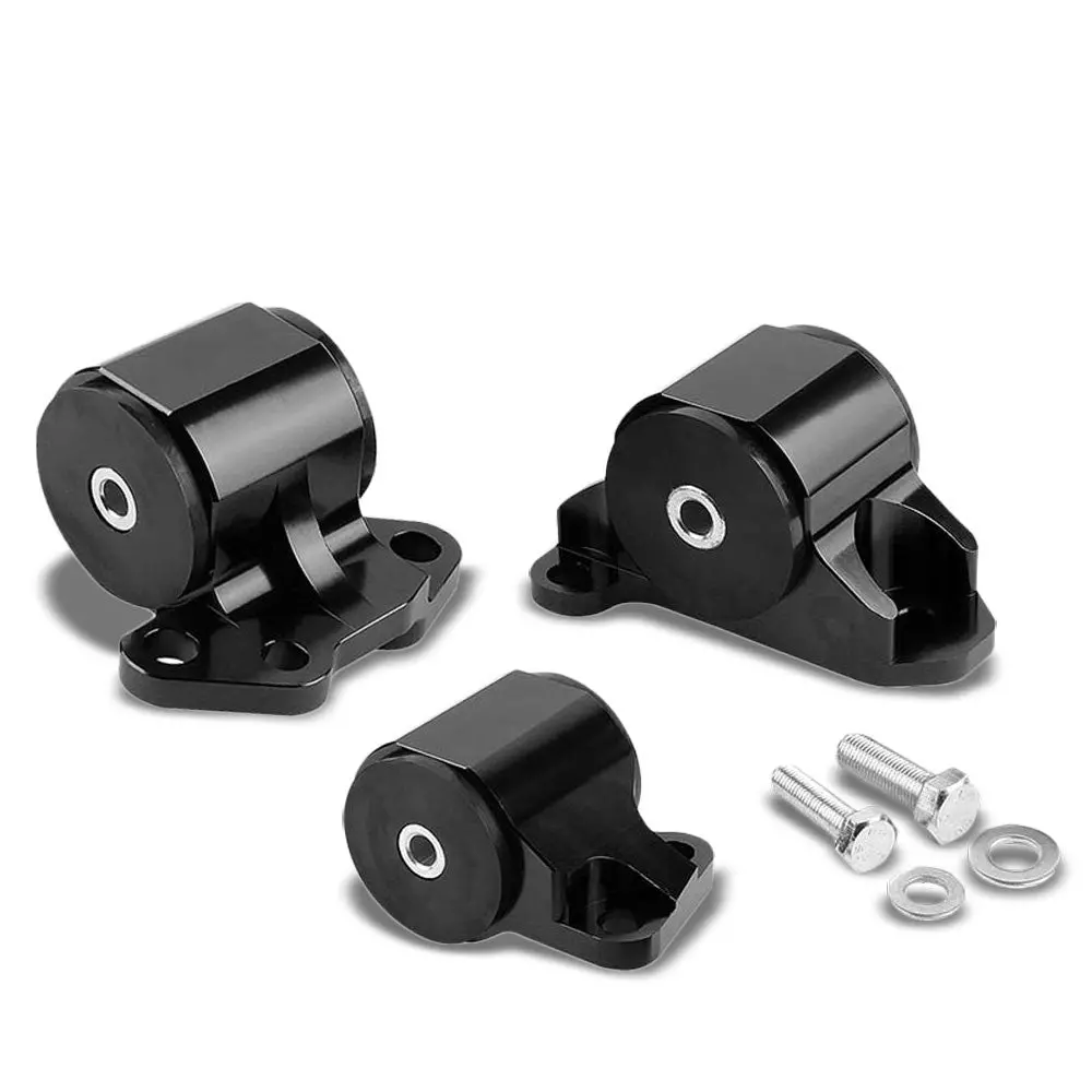 Black Aluminum 2-Bolt Engine Torque Mount For 94-01 Integra Dc / 92-95 Civic Manual Eg Eh B/D D15 D16 B16 B18 Swap 1