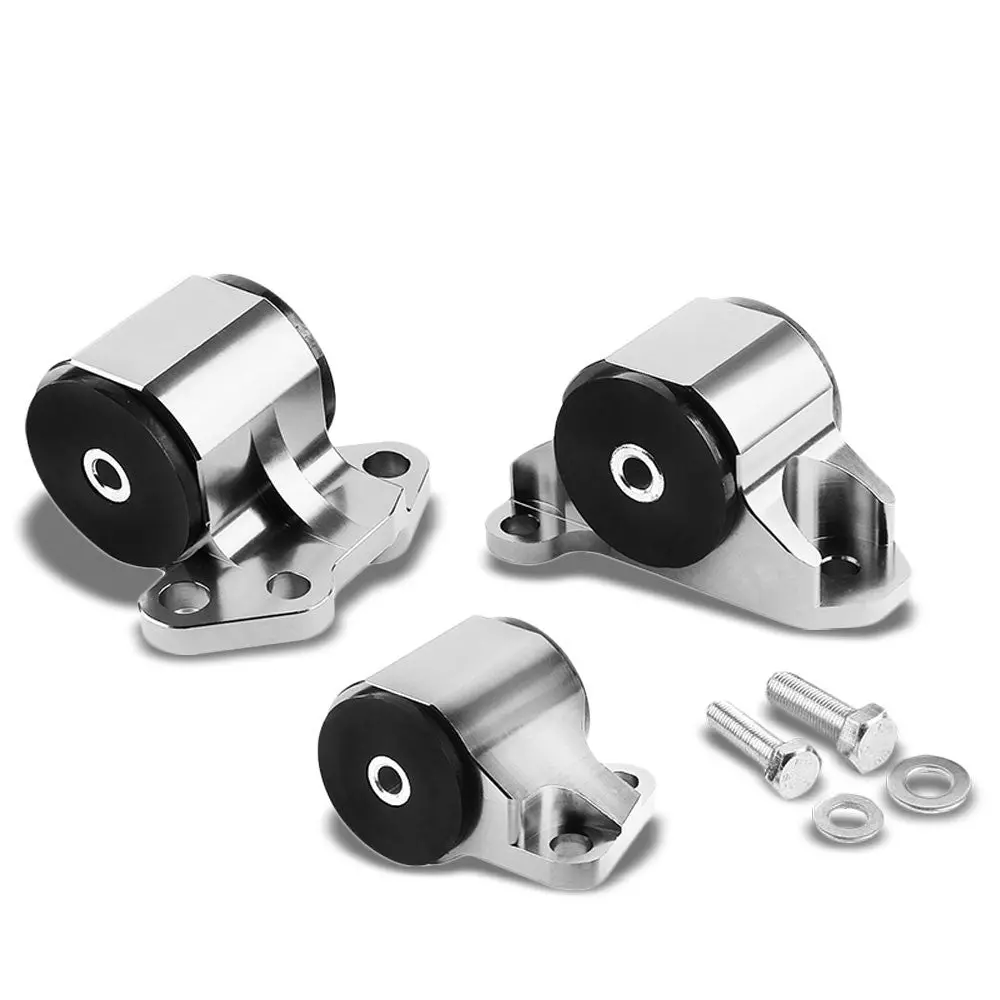 Silver Aluminum 2-Bolt Engine Torque Mount For 94-01 Integra Dc / 92-95 Civic Manual Eg Eh B/D D15 D16 B16 B18 Swap 1