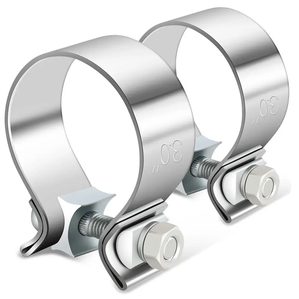 2X Bfc 3.00" Clamp-On Narrow Band Seal Style Exhaust Muffler Pipe Clamps 1