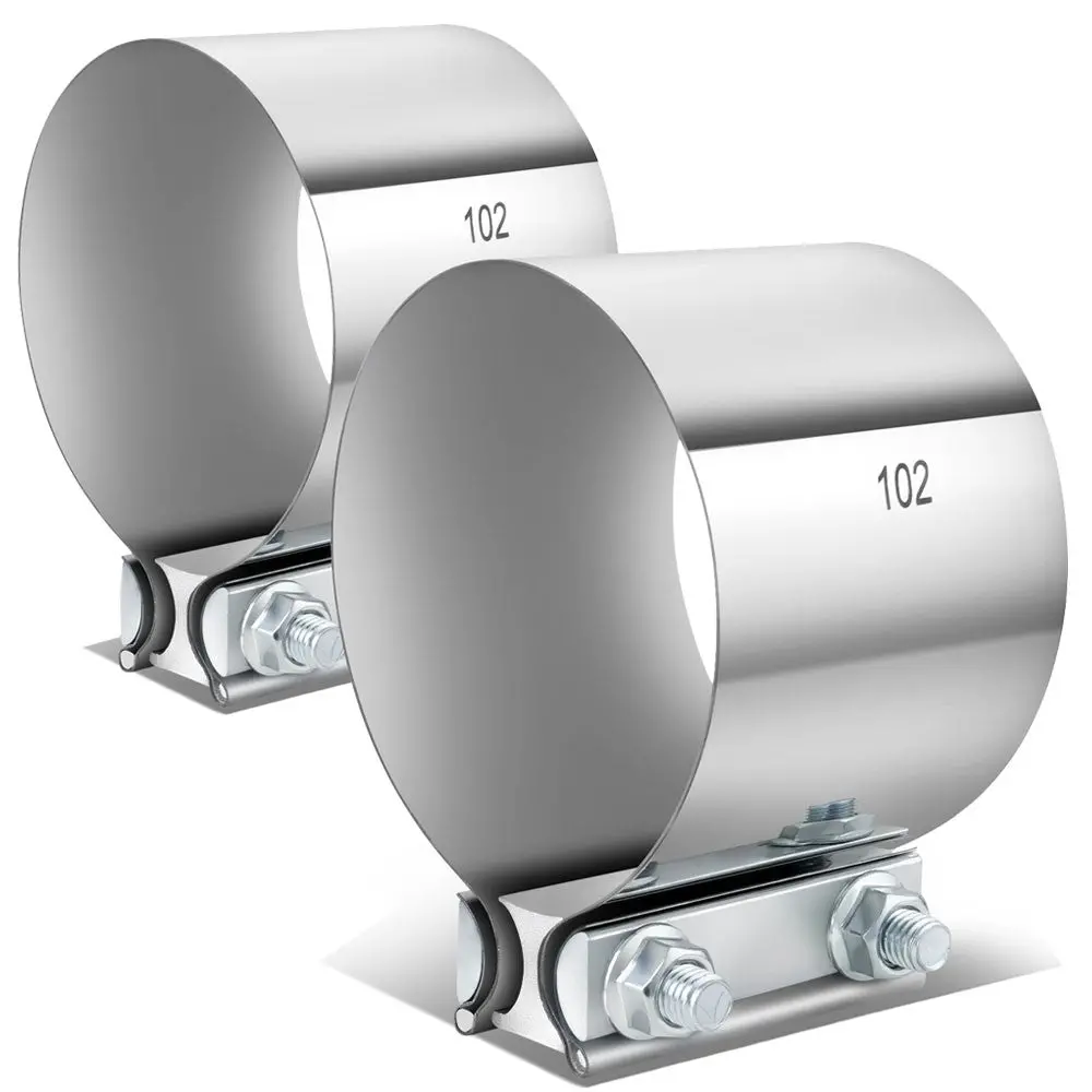 2X Bfc 4.00" Clamp-On Butt Joint Band Style Exhaust Muffler Pipe Clamps 1