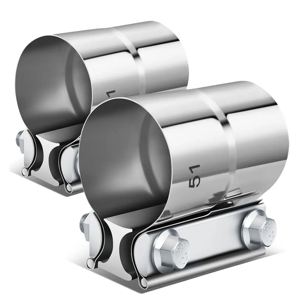 2X Bfc 2.00" Clamp-On Lap Joint Band Style Exhaust Muffler Pipe Clamps 1