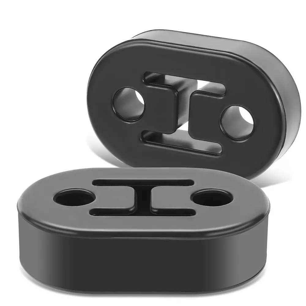2Pcs Black 2-Hole Exhaust Hanger Insulators Mounting Bracket [1.55" Hole Spacing] 1