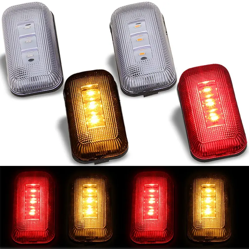 4X Clear Led Side Marker Light For 15-19 Silverado 2500/3500 Hd Dually Fender 1