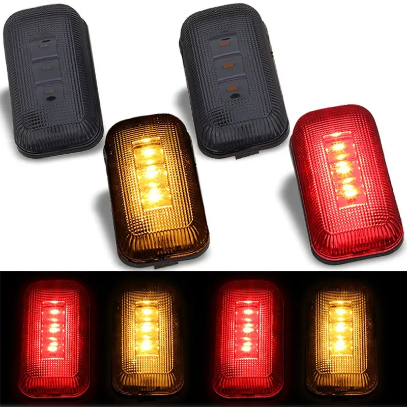 4X Smoke Led Side Marker Light For 15-19 Gmc Sierra 2500/3500 Hd Dually Fender 1