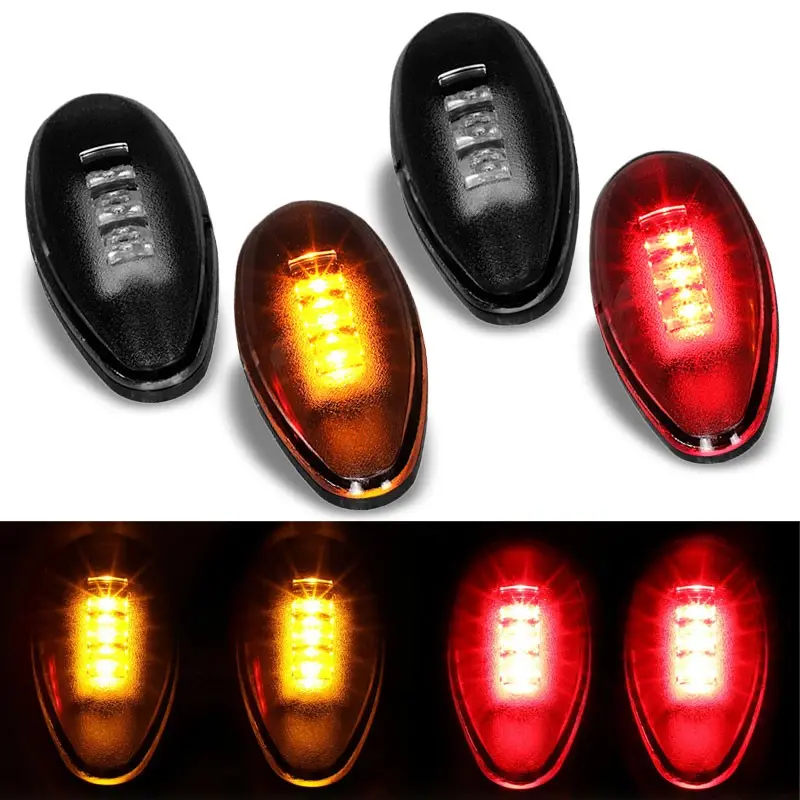 4X Smoke Led Side Marker Light For 01-14 Gmc Sierra 2500/3500 Hd Dually Fender 1
