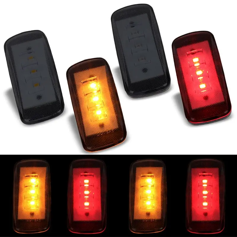 4X Smoke Led Clearance Side Marker Light For 10-17 Dodge Ram 3500 Dually Fender 1