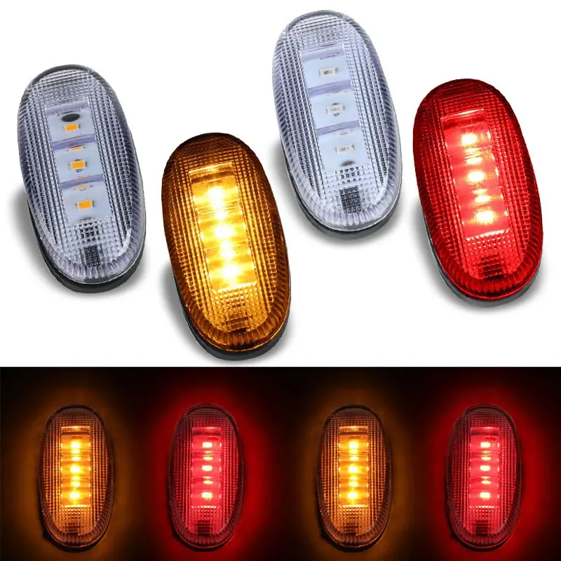 4X Clear Led Side Marker Light For 11-18 F-350 F-450 Super Duty Dually Fender 1