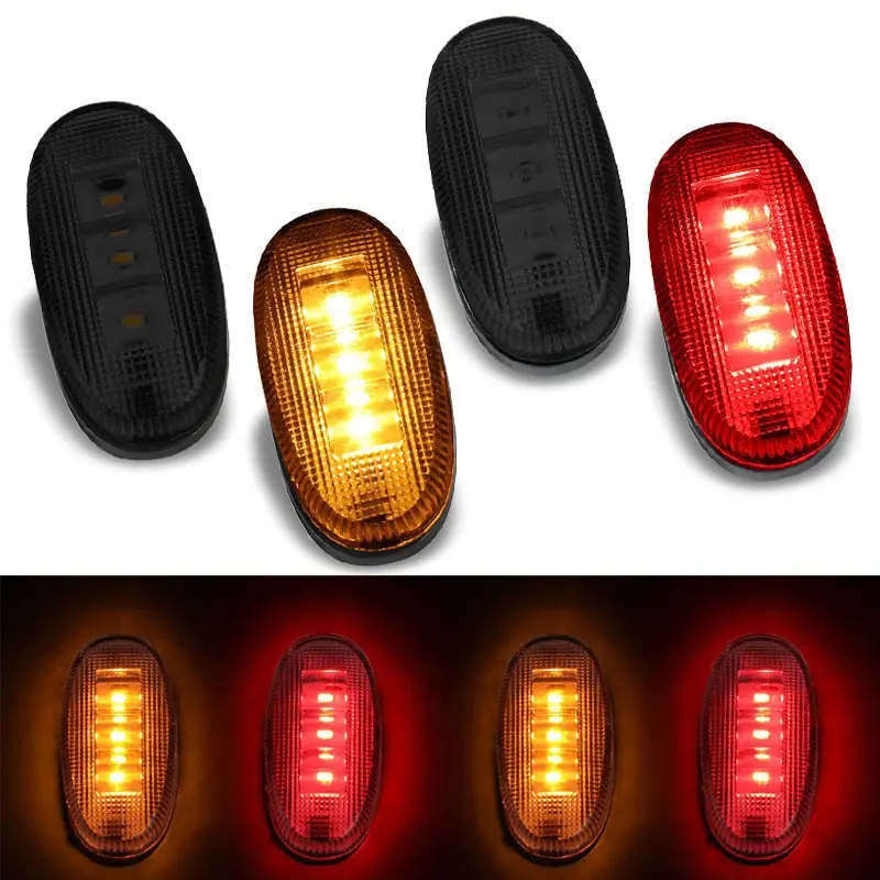 4X Smoke Led Clearance Side Marker Light For 11-18 Ford F-450 Sd Dually Fender 1