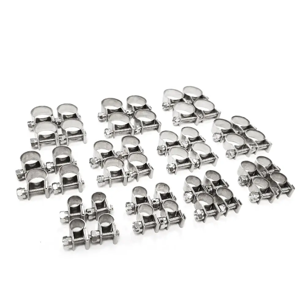 44Pcs Hps Stainless Steel Fuel Injection Hose Clamp Assortment Set, Fic-6 To Fic-16 1