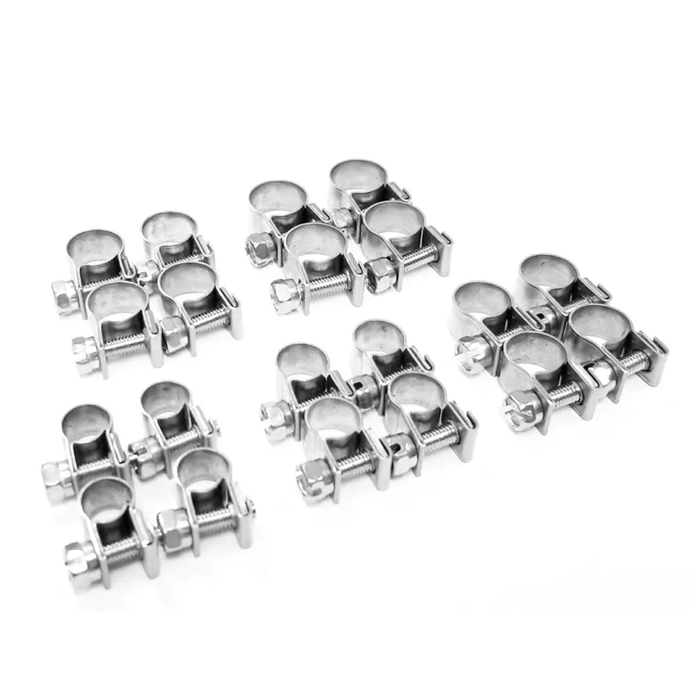 20Pcs Hps Stainless Steel Fuel Injection Hose Clamp Assortment Set, Fic-6 To Fic-10 1