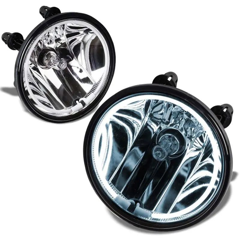 Front Bumper Fog Light Lamp+Halo Ring Ccfl+Bulbs Clear For 07-14 Mustang Shelby 1