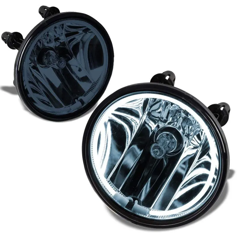 Front Bumper Fog Light Lamp+Halo Ring Ccfl+Bulbs Smoke For 07-14 Mustang Shelby 1