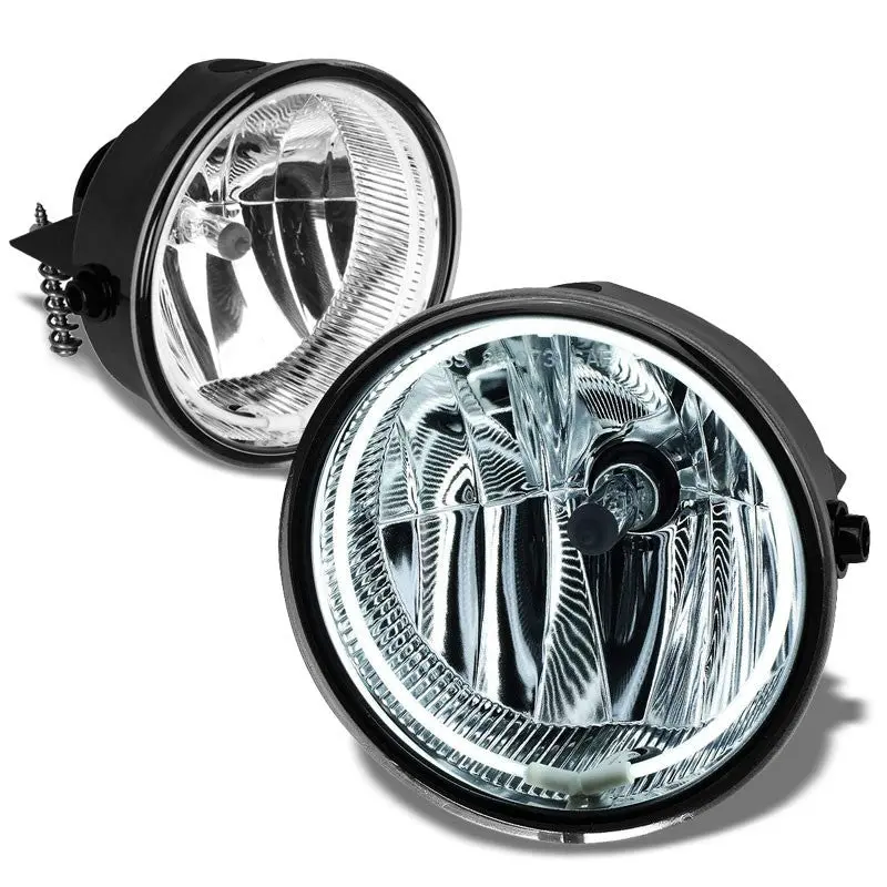 Front Bumper Fog Light Lamp+Halo Ring Ccfl Drl+Bulb Clear Lens For 11-14 F-150 1