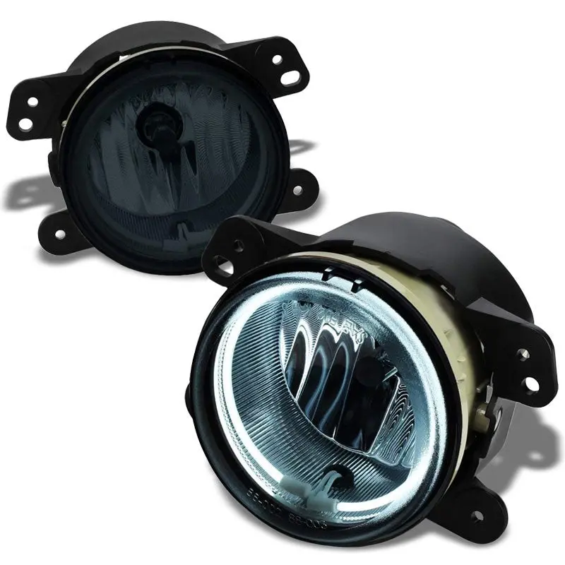 Front Bumper Fog Light Lamp+Halo Ring Ccfl Drl+Bulb Smoke Lens For 11-14 Charger 1