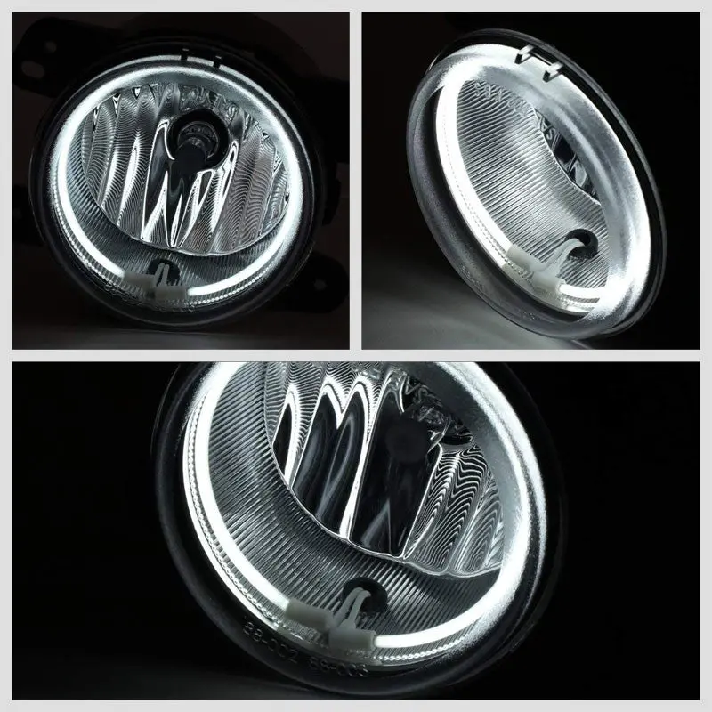 Front Bumper Fog Light Lamp+Halo Ring Ccfl Drl+Bulb Smoke Lens For 11-14 Charger 2