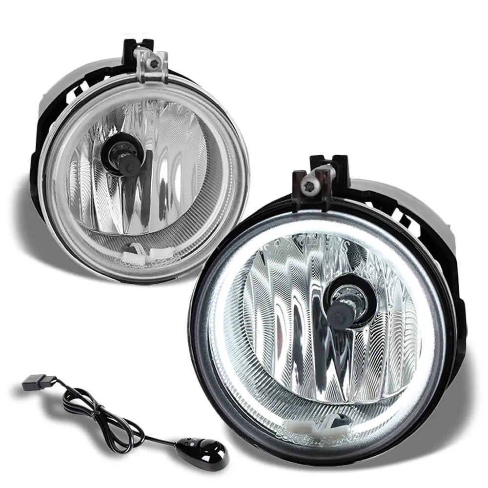 Clear Len Bumper Ccfl Ring Fog Light Lamp +Switch For 07-09 Compass/Patriot 1